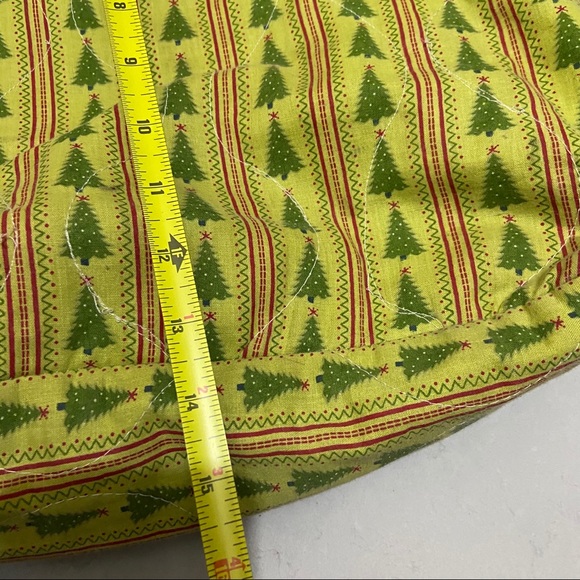 Vintage Christmas Shopping Tote Bag Purse Pine Tree Print Cloth Canvas 20X14” - Picture 6 of 8